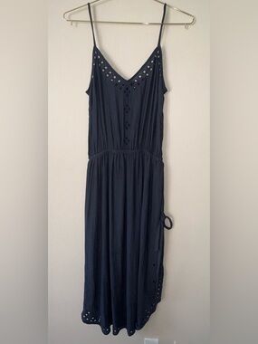 Scotch & Soda Women’s Navy Eyelet Cami Dress Boho Sleeveless Size S Flowy